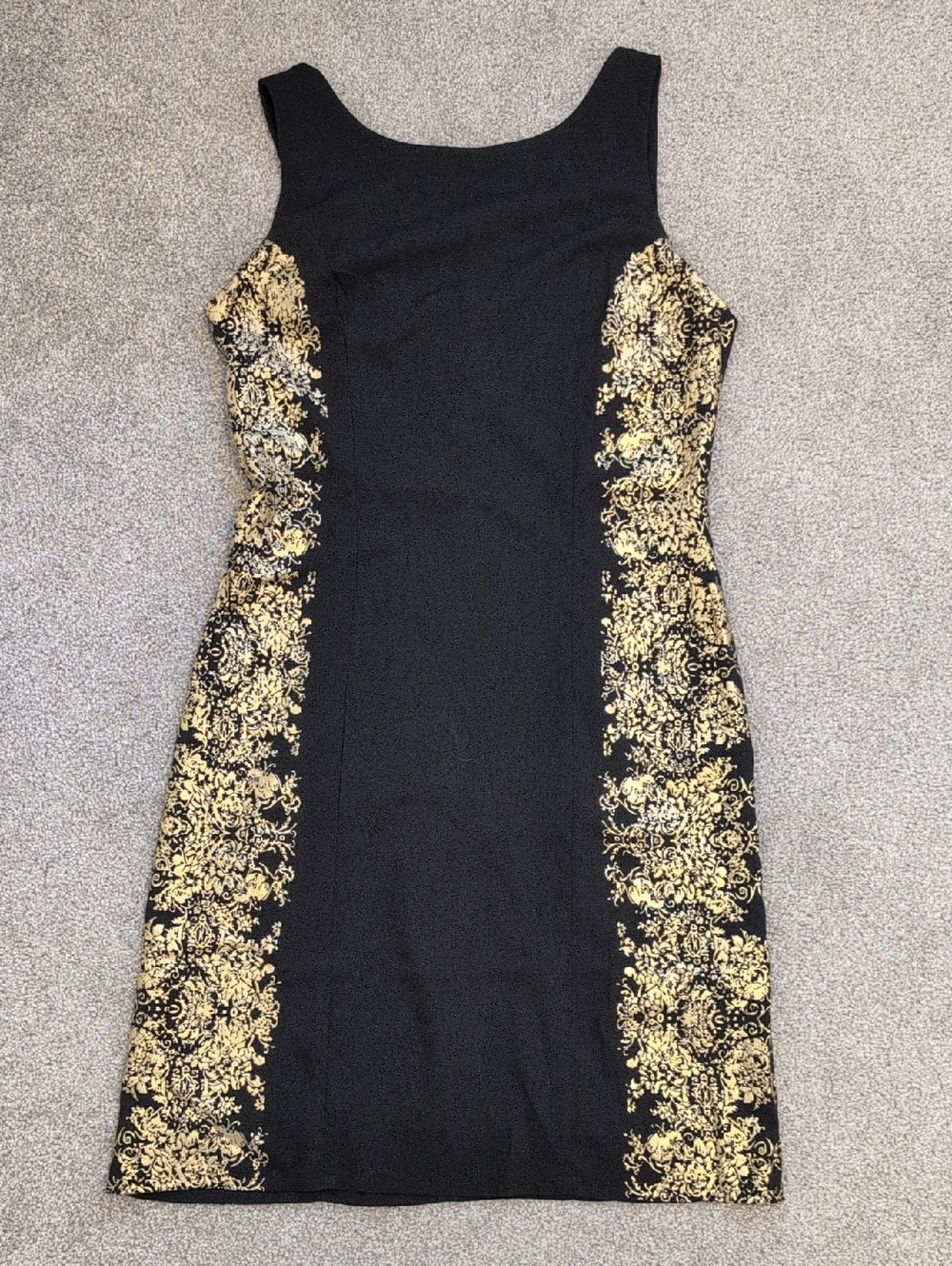Vero Moda | Black Sheath Dress with Gold Lace Details - Picture 1 of 4